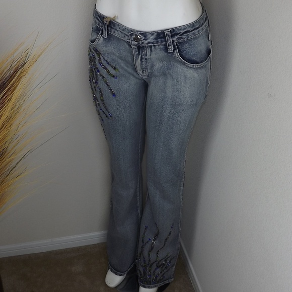 Aquatic Light Wash Blue Denim Jeans - Picture 2 of 7
